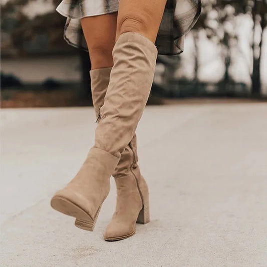 Bota alta Paris de eco gamuza