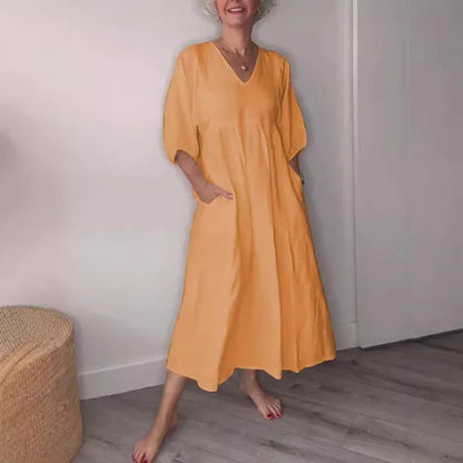 Vestido Algodon-Lino Victoria