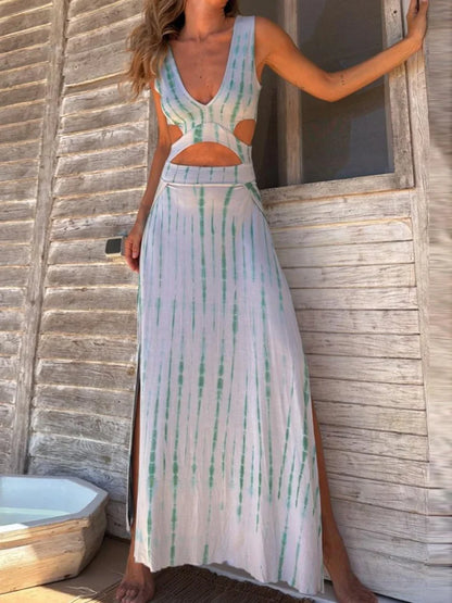 Vestido Con Abertura Tie-dye