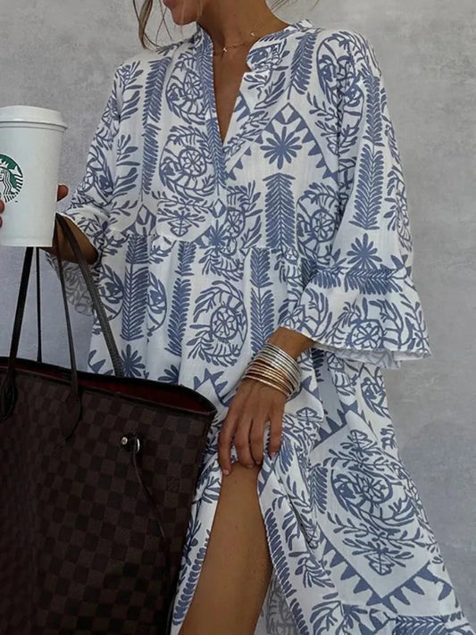 Vestido Estampado con escote en V Sofia