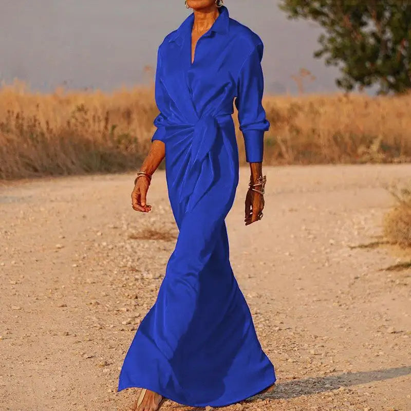 Vestido Largo con Lazo Lateral Isabel