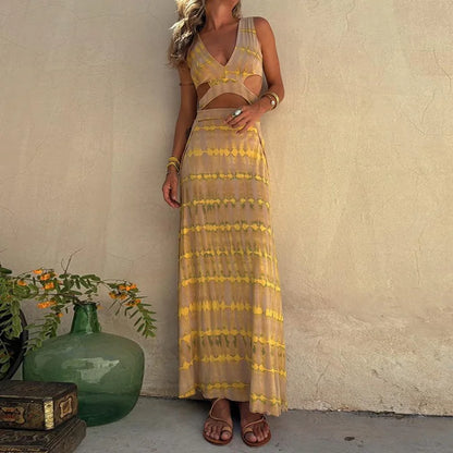 Vestido Con Abertura Tie-dye
